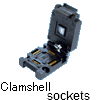 Clamshell sockets