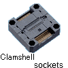 Clamshell sockets