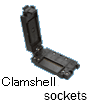 Clamshell sockets